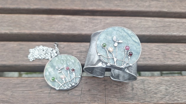 bransoletki wire wrapping Ogród - komplet, rezerwacja