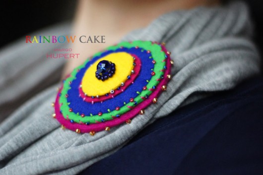 Rainbow Cake - broszka FlowerFelt Design