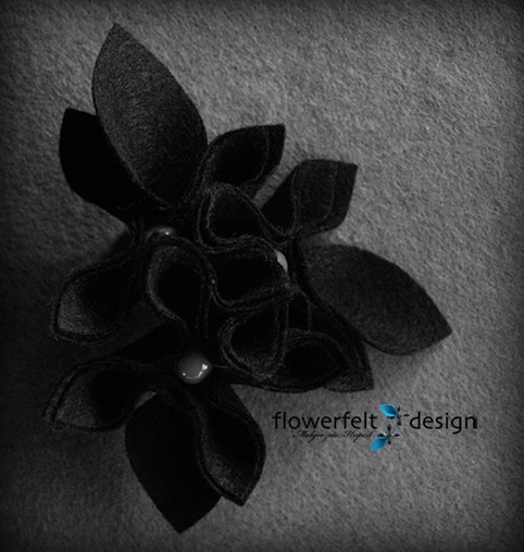 Czarne z Szarym FlowerFelt Design