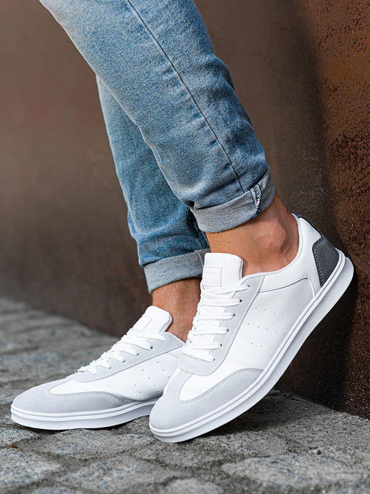 buty męskie Buty męskie trampki OLDSCHOOL - białe V3 T373