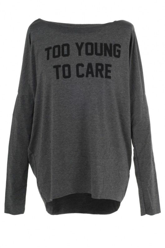 Too young to care longsleeve mint-and-pepper