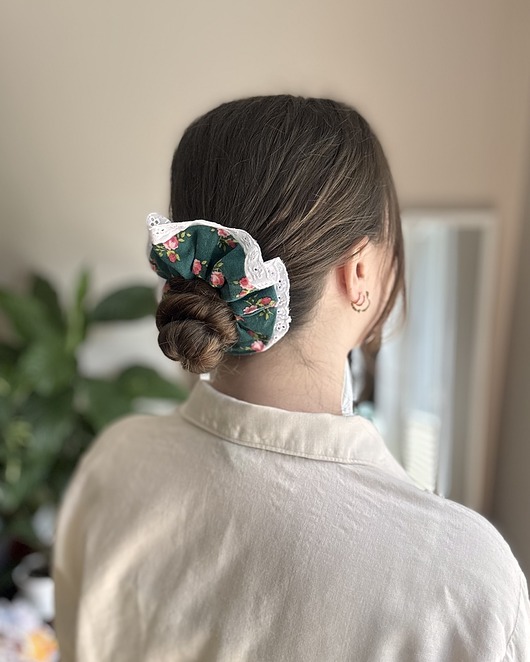gumki do włosów Scrunchie/frotka Haft angielski