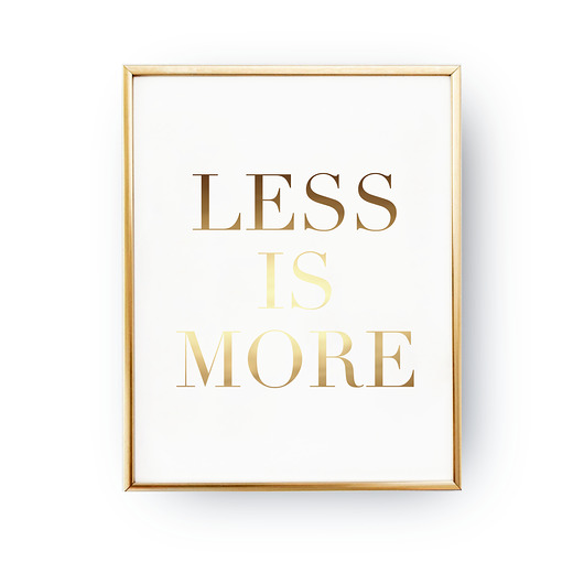 Plakat Less Is More, Złota typografia ZlotePlakaty