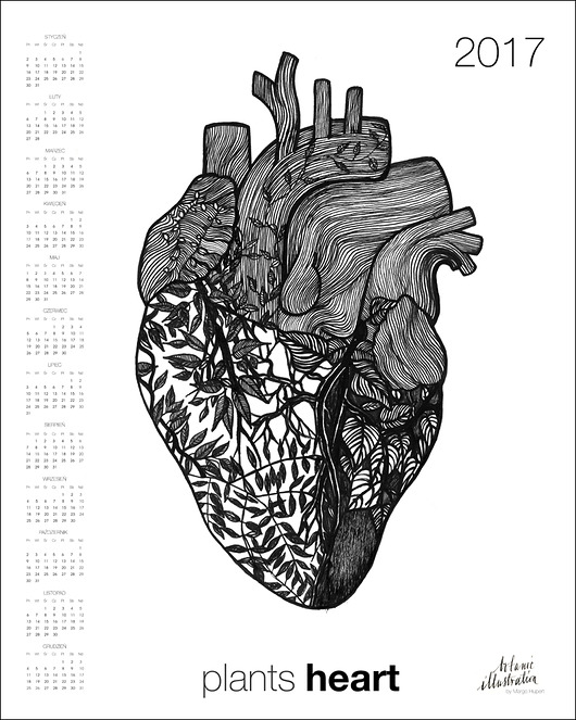 Plants heart kalendarz {40x50} Margo Hupert