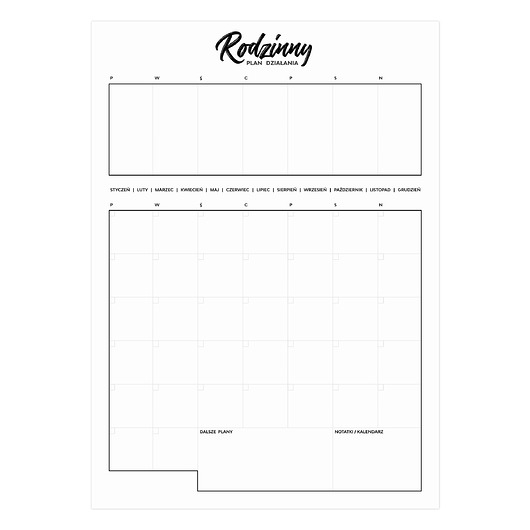 Kalendarz na lodówkę suchościeralny Minimal Planu
