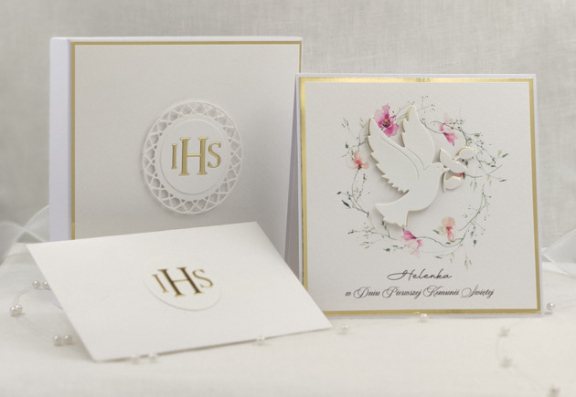 kartki na komunię Kartka na komunię z pudełkiem i kopertą, 59-C