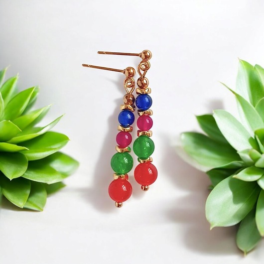 kolczyki z kamieniami Kolczyki : summer collection : 40mm : kolorowe