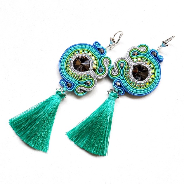kolczyki soutache Sutaszowe kolczyki MAURITIUS
