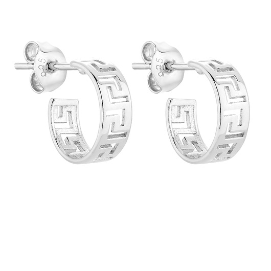 kolczyki srebrne Srebrne małe kolczyki z greckim wzorem