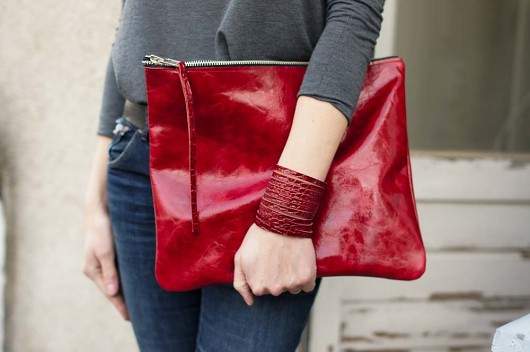 Kopertowka oversized  czerwona patkas