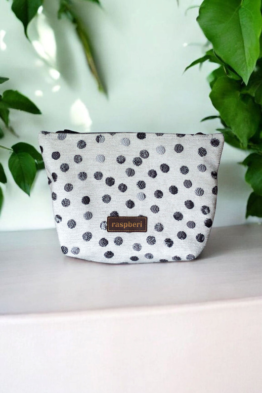 kosmetyczki Duża kosmetyczka w grochy