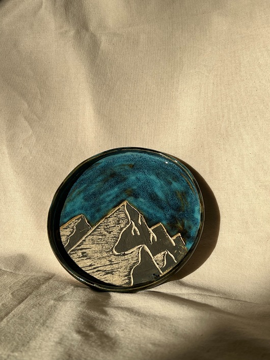 patery i talerze Ceramiczny talerzyk z motywem gór