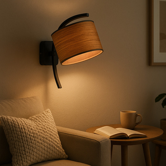 kinkiety Funkcjonalny kinkiet z zakrzywionym abażurem do czytania TEKSAS ECO