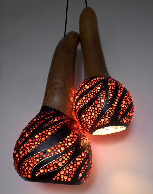 lampy wiszące Lampa z tykwy - Krwiste czerwienie