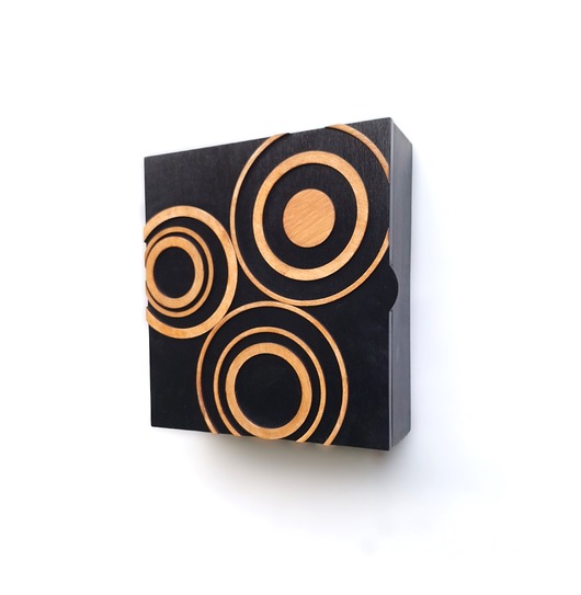 komody i szafki Szafka na klucze -  geometryczny ornament - drewniany organizer na klucze