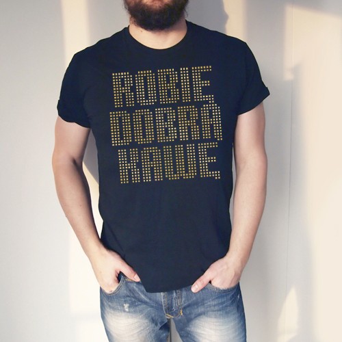 Robię dobrą kawę Gold Męska Podwinięta Czarna ONE MUG A DAY