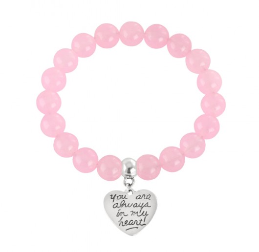Pink jade with heart. Lavoga