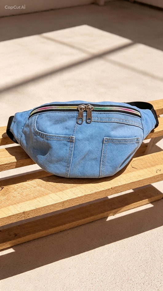 saszetka nerka Nerka niebieska jeans handmade