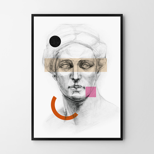 plakaty Plakat Muza w wydaniu geometrycznym 