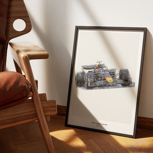 plakaty Plakat Tory wyścigowe - Max Verstappen RB21