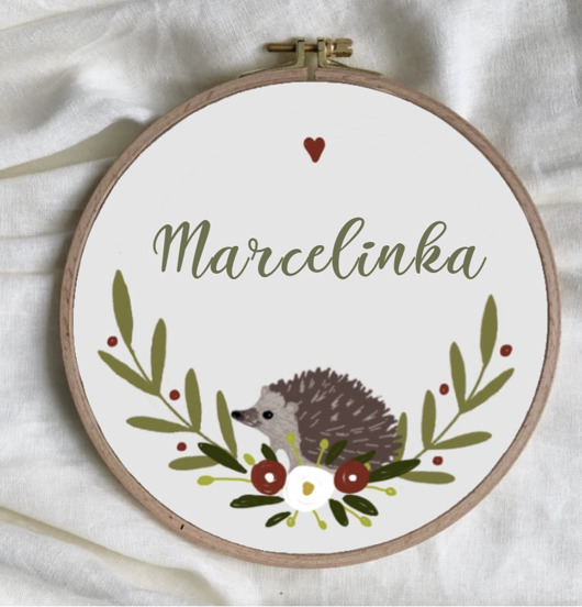 akcesoria dziecięce - różne Tamborek haftowany - jeżyk