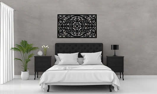 Ozdoby na ścianę DEKORACYJNY PANEL AŻUROWY FLORELLE, DEKORACJA ŚCIENNA 3D, ORNAMENT,72 x 120 c