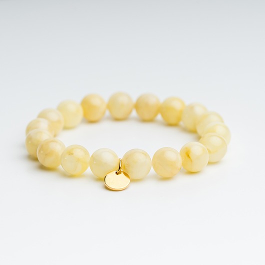 bransoletki z kamieni naturalnych Bransoletka personalizowana bursztyn mleczny