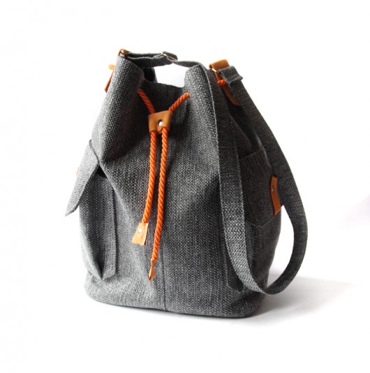 torby na ramię torba - grey&orange&dots -
