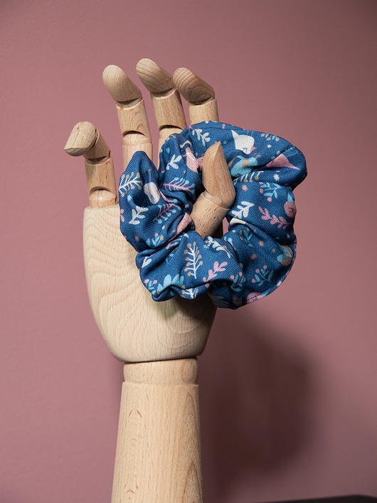 gumki do włosów Scrunchie ptasie radio