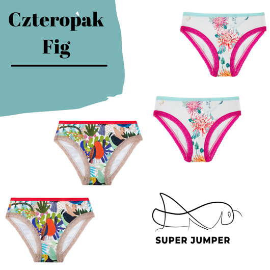 Czteropak fig dziewczęcych Super Jumper