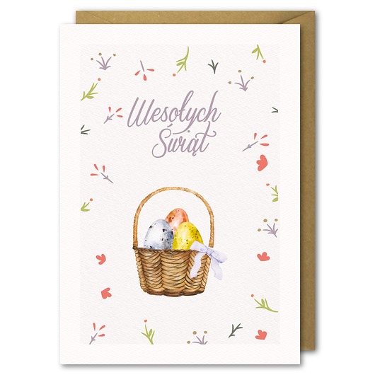 Karnet Wielkanocny Koszyczek B6 PaperFlamingo