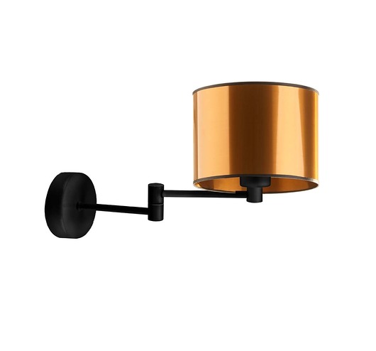 kinkiety Czarno-miedziany kinkiet do czytania w stylu loftowym BRAGE MIRROR