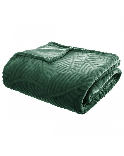 Koc Pled Narzuta z Motywem Liści 220x240 Green MIA home