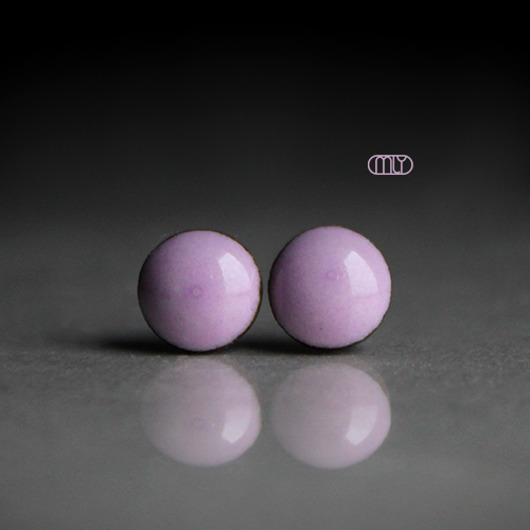 kolczyki ceramiczne Mini Bzowe 6mm/stal chirurgiczna/