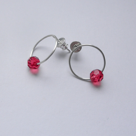 kolczyki z kamieniami Kolczyki OKRĄG