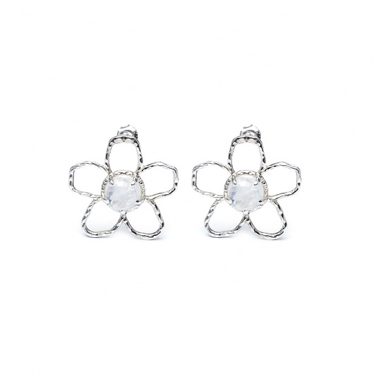 kolczyki srebrne Kolczyki srebrne LUMA - kamień księżycowy