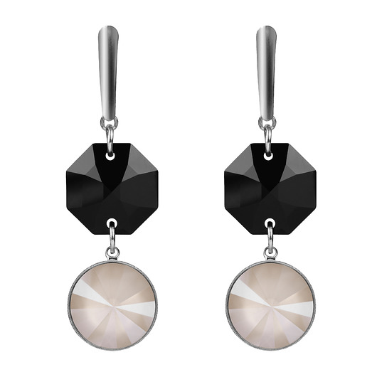 kolczyki swarovski Kolczyki z czarnymi kryształami