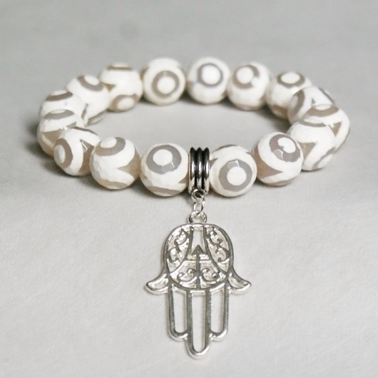 UNIKALNY agat tybetański & hamsa kaktusia
