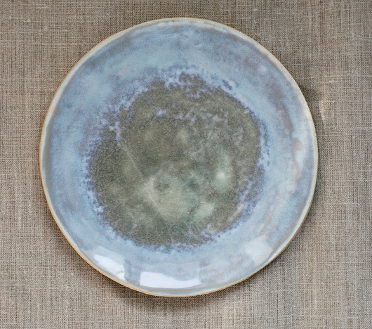 mały talerz ceramiczny niebiesko-zielony studio m.