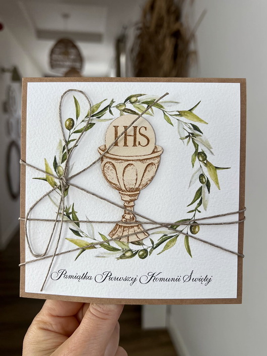 kartki na komunię Najpiękniejsza ręcznie robiona kartka komunijna