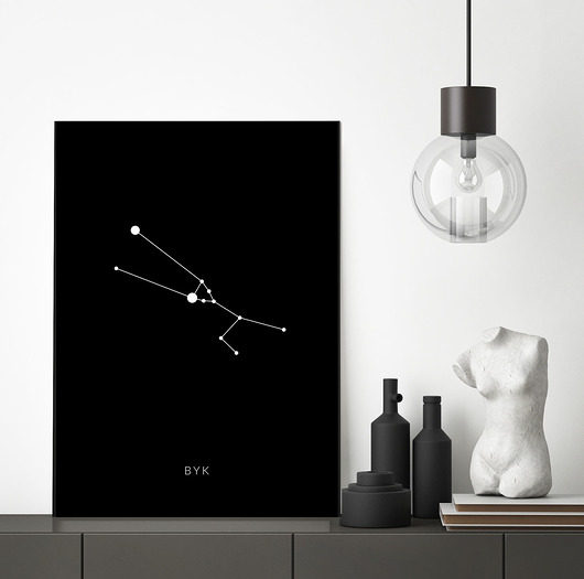 Byk - znak zodiaku - plakat na prezent PLAKATY GEOMETRYCZNE