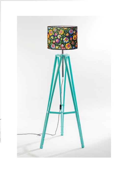 Lampa podłogowa folkowa, turkusowa I, 187,5 cm Home Design
