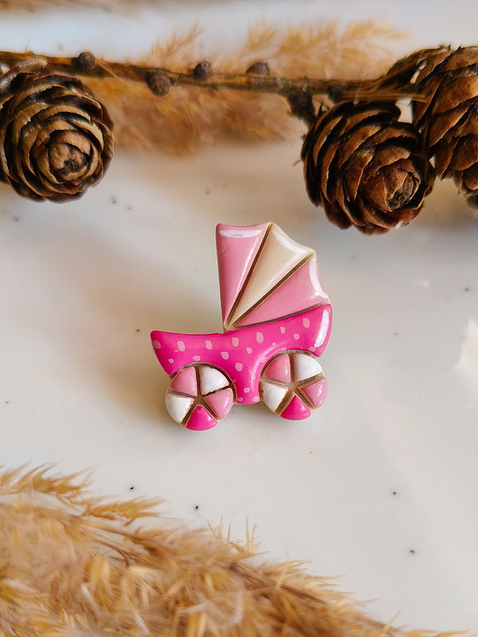 przypinki Pin wózek, baby shower, akcesoria na chrzciny, dla przyszłej mamy, boho