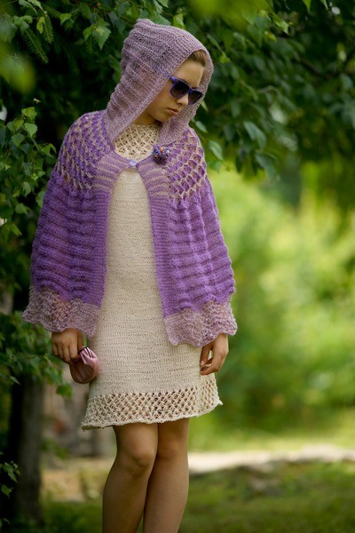 Poncho z kapturem alpaka HERBE DESIGN