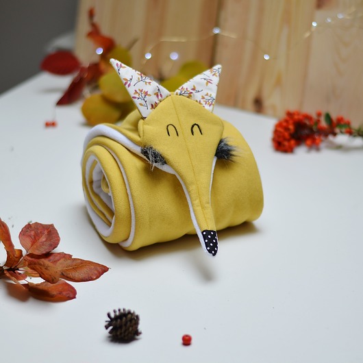 szaliki dziecięce Szalik lisek musztardowy