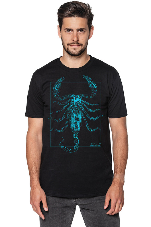 t-shirty męskie T-shirt męski UNDERWORLD Scorpion niebieski