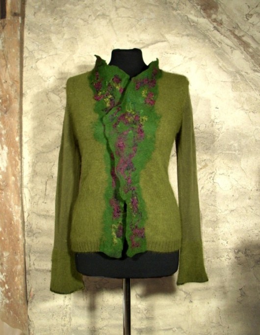 Jedwabnofilcowy Cardigan Sweterek S / M filcant
