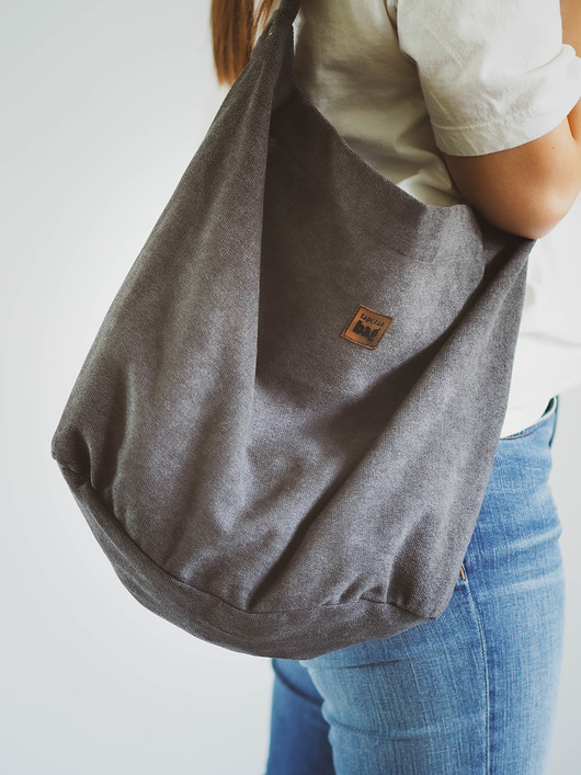 Szara torba na ramię,duża,less west,Taszka001 Tapczan bag