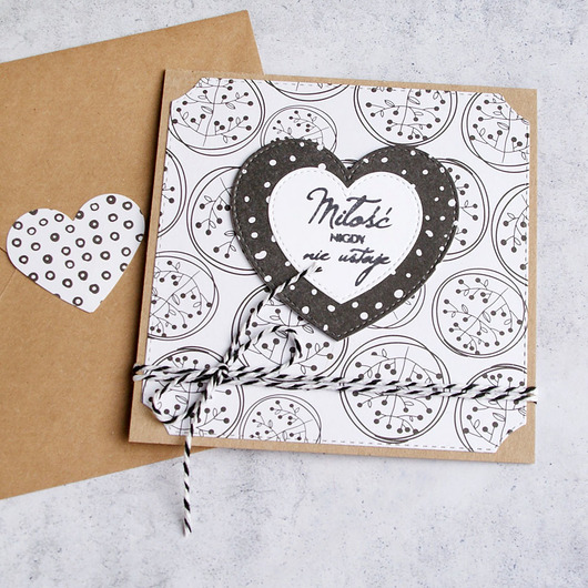 miłość nigdy nie ustaje :: kartka handmade kaktusia