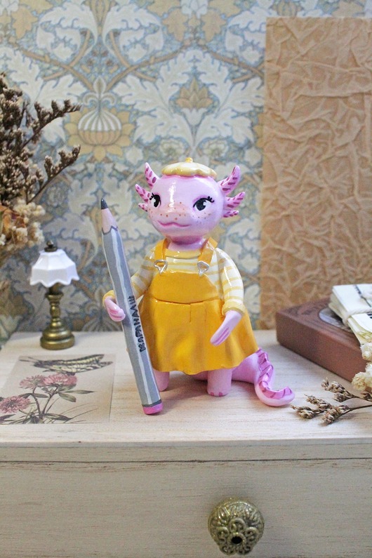 figurki i rzeźby Figurka Aksolotla i Wydry z ramką